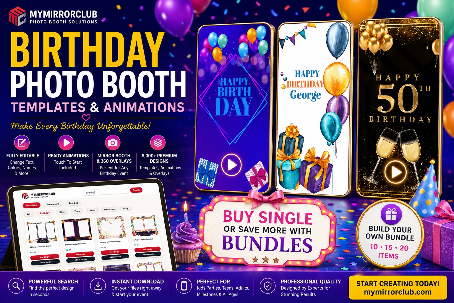 Birthday Photo Booth Templates & Animations for Every Age and Party