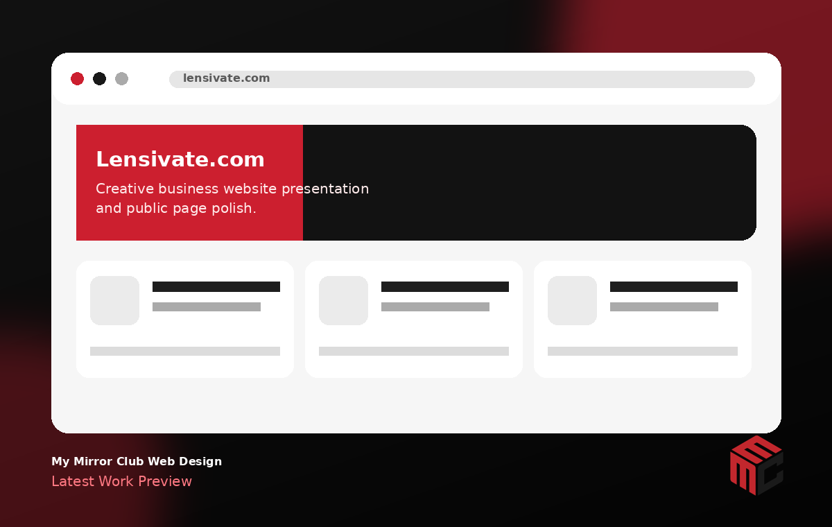 Lensivate.com homepage screenshot